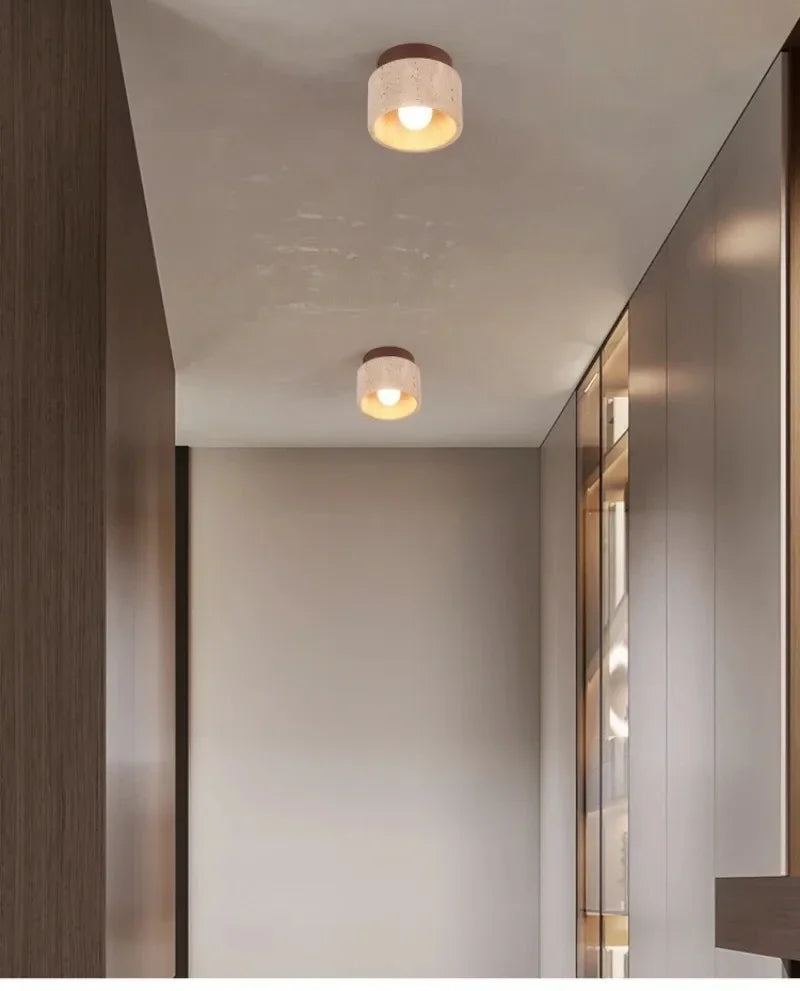 Modern Stone Travertine Ceiling Lamp Bedroom Corridor Flush Mounted Foyer Hallway Staircase Indoor Lighting Fixture Decoration
