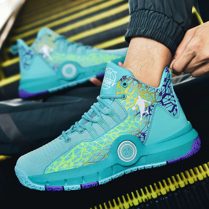 Basketball Shoes Men Field Training Non-slip High-top Luxyry Design Mesh Breathable Sneakers Pro Original Kids Basketball Boots