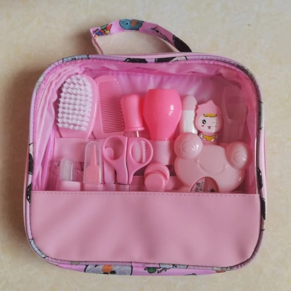 13Pcs/Set Multi-functional Baby Care Kit Nasal Aspirator Nail Clipper Newborn Care Essentials Comb Hair Wash Brush