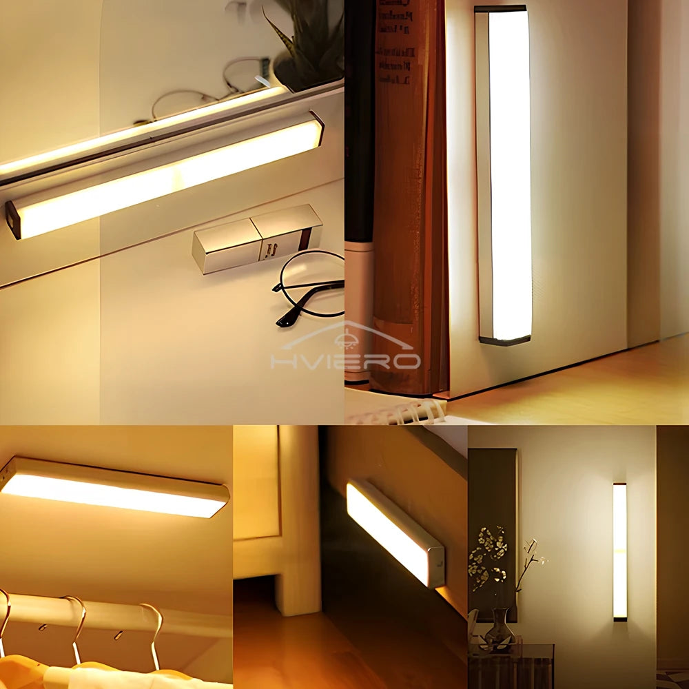 Motion Sensor Night Lights Wireless LED Lamp USB Rechargeable Magnetic For Wardrobe Room Closet Kitchen Aisle lighting Detector