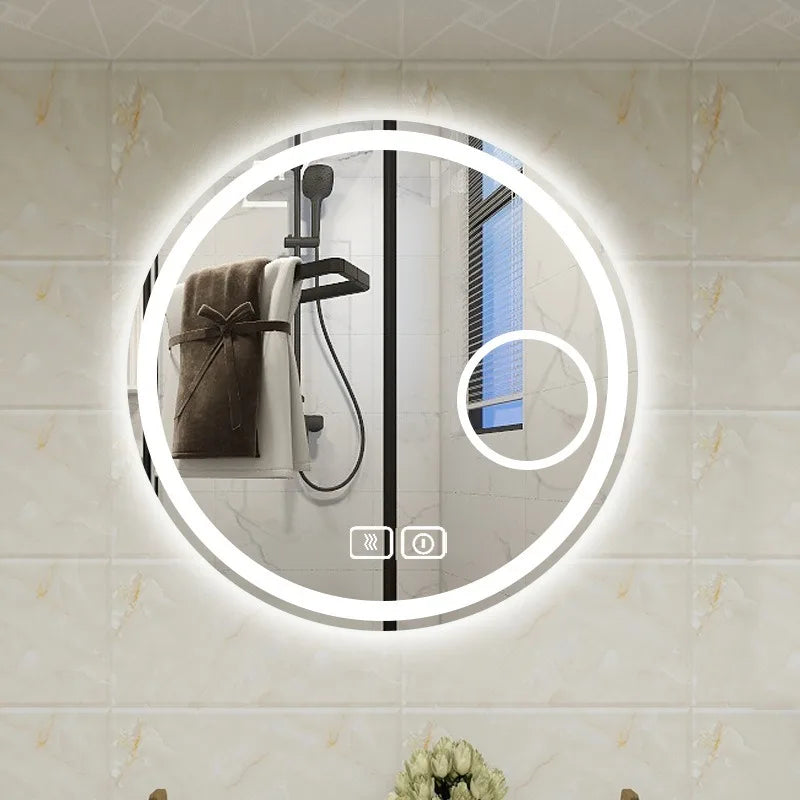 Wall Mirror Smart Mirror Smart Bathroom Mirror Three-color Light Led Touch Screen Anti-fog High Definition Makeup Mirror