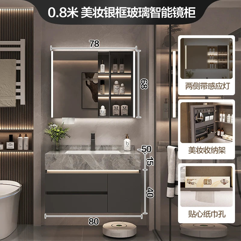 Simple Luxury Bathroom Cabinets Washbasin Vintage Toilet Drawer Bathroom Cabinets Storage Mirrors Mobili Per La Casa Furniture