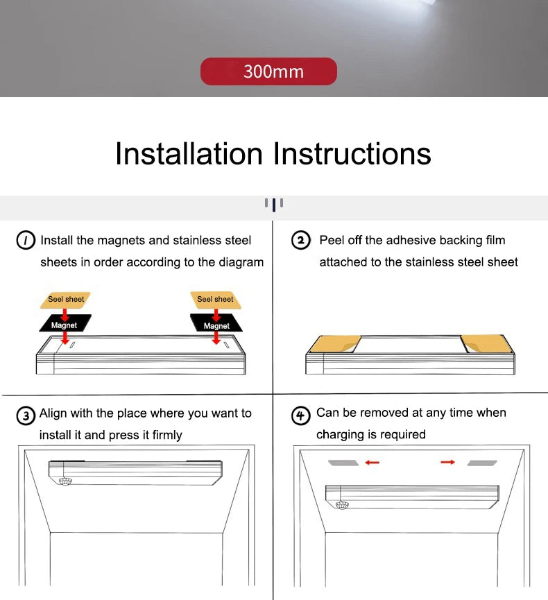 LED Smart Night Light Wireless Auto-Sensing Backlit Safety Light for Bedroom Closet Cabinet Stairway Home Lighting