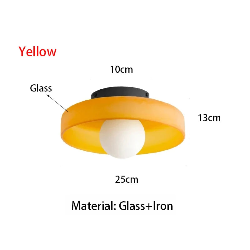 ModernVintage Glass Ceiling Light Hallway Hallway Balcony Kitchen Hallway Light Bedroom Ceiling Light Multi-Colored Glass