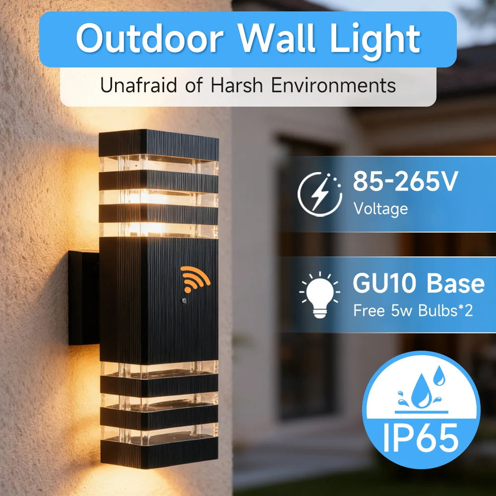 Smart Wall Lights Motion Sensing Outdoor Led Wall Lamps Waterproof 110v 220v For Porch Lamps Backyard Garden Garage Decor