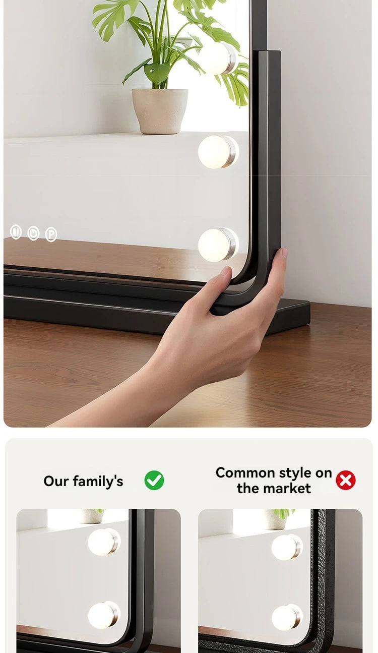 Lighted Vanity Mirror, LED Makeup Mirror with Lights, Hollywood Mirror for Tabletop Dressing