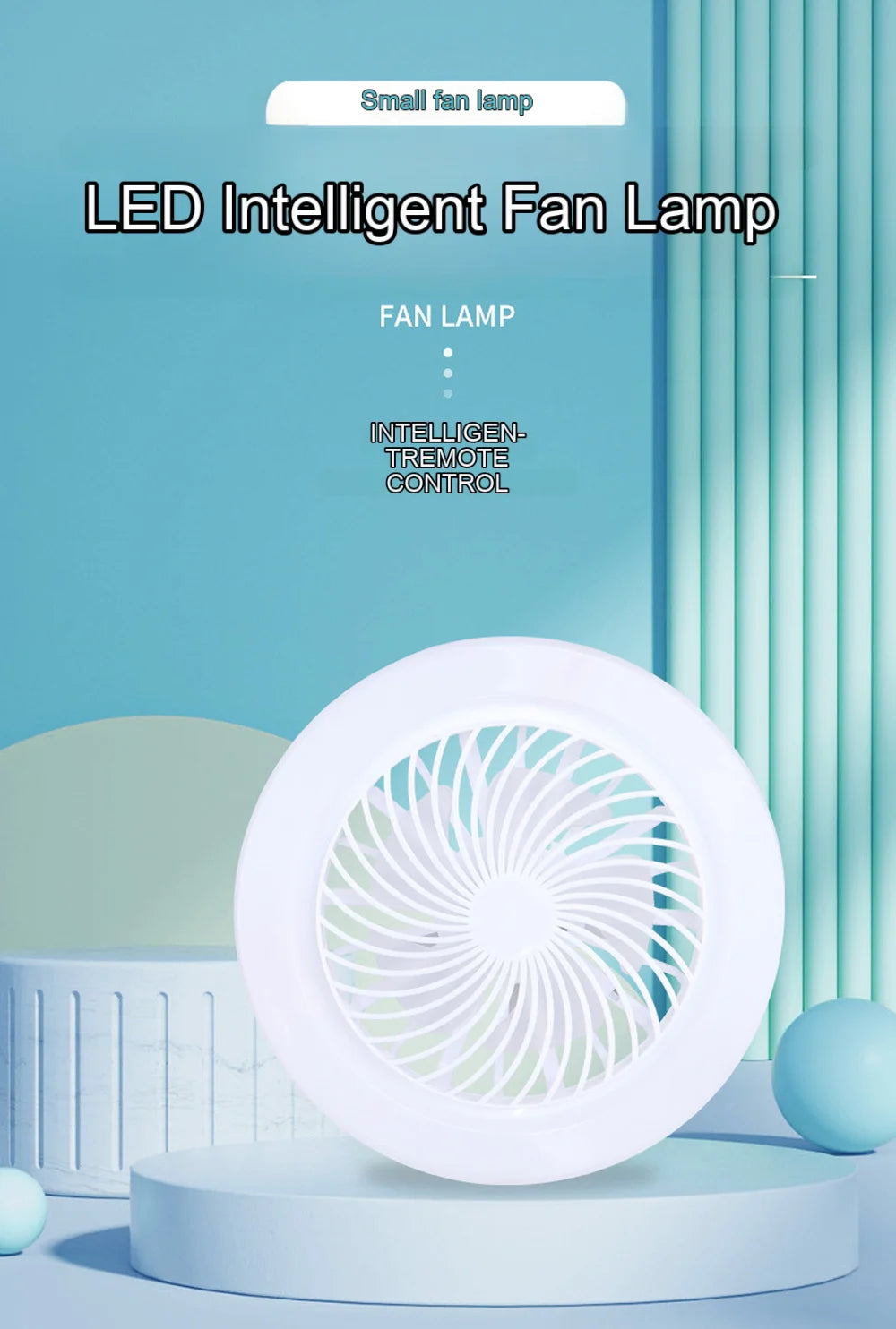 Smart 3-in-1 led Ceiling Fan Light with Remote Control 3-speed E27 AC85-265v for Bedroom Living Room Fan Lighting Tricolor white