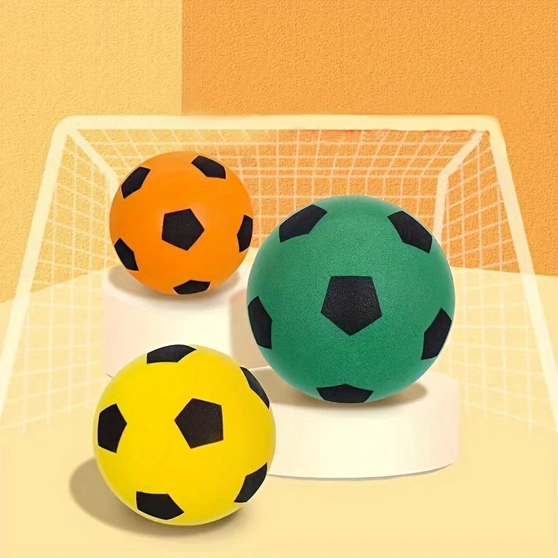 Silent 5-Size Indoor Solid Sponge Soccer Ball | Manual Sewing, Faux Leather, Mixed Color, Suitable for Adults