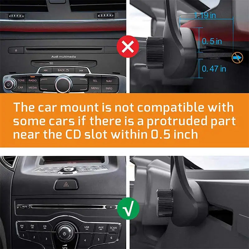 Accessories 17mm ball Universal Phone Holder In Car CD Slot Cellphone Mobile Phone Mount Holder Stand Cradle For iPhone 13 12 6