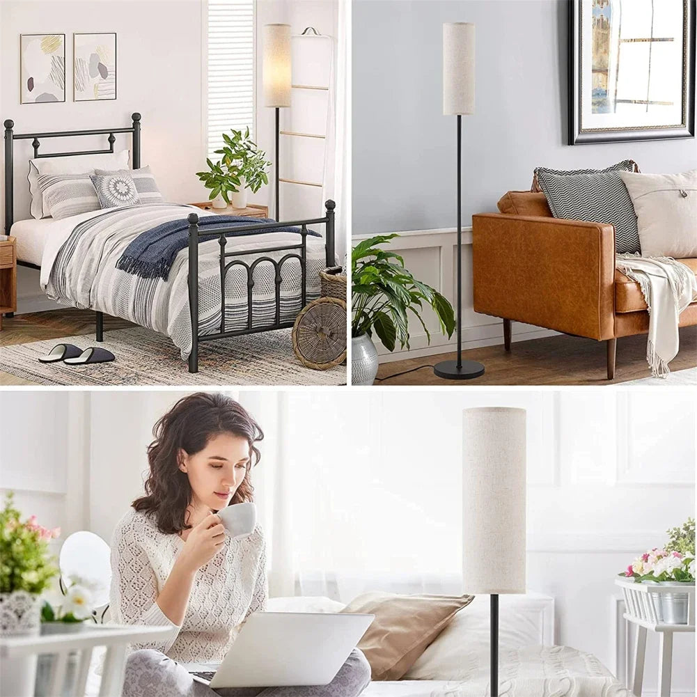 Smart LED Floor Lamp, Dimmable Standing Lamp for Living Room, Bedroom, Gaming ,LED Bulb with Lampshade, Modern Tall Lamp (White)