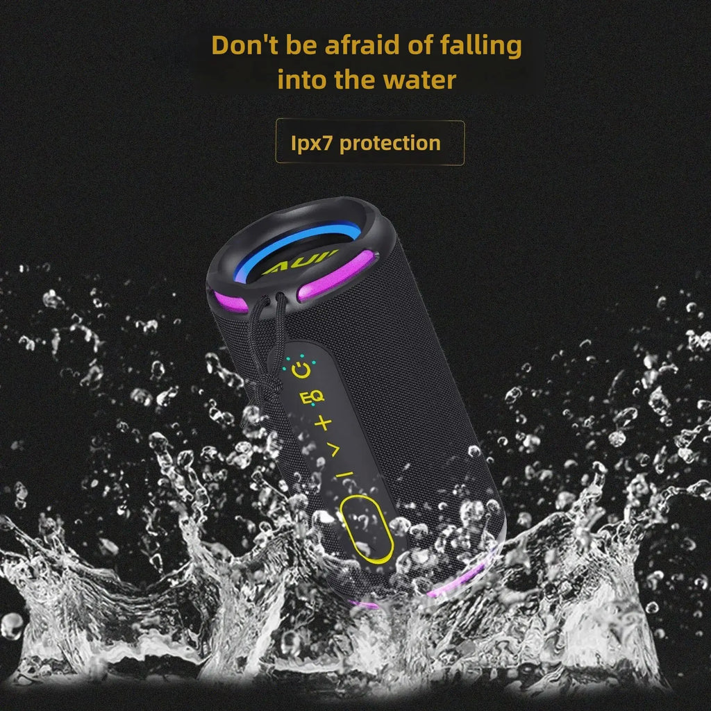 [Upgraded]Portable Bluetooth Speaker, 50W Loud Stereo Sound, IPX7 Waterproof, 10H Playtime, RGB Lights,Perfect for Party/Outdoor
