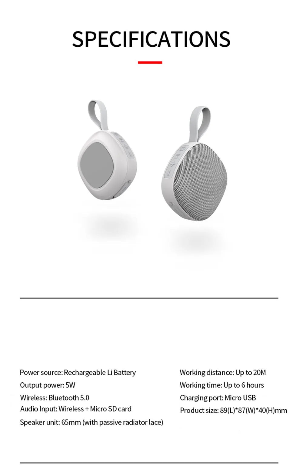 Portable Bluetooth Speakers Wireless Waterproof IPX6 TWS Fabric Mini Subwoofer Card Magnet Small Stereo Audio Player