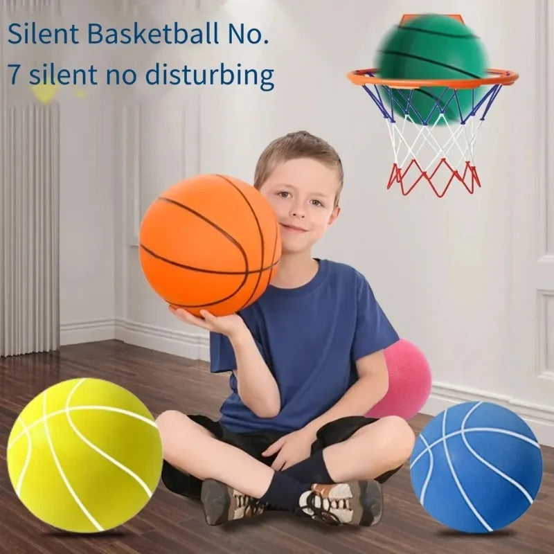 Kids Silent Basketball Quiet High Density Soft PU Foam Squeezable Ball Indoor Mute Bouncing Basketball for Children Sports Toys