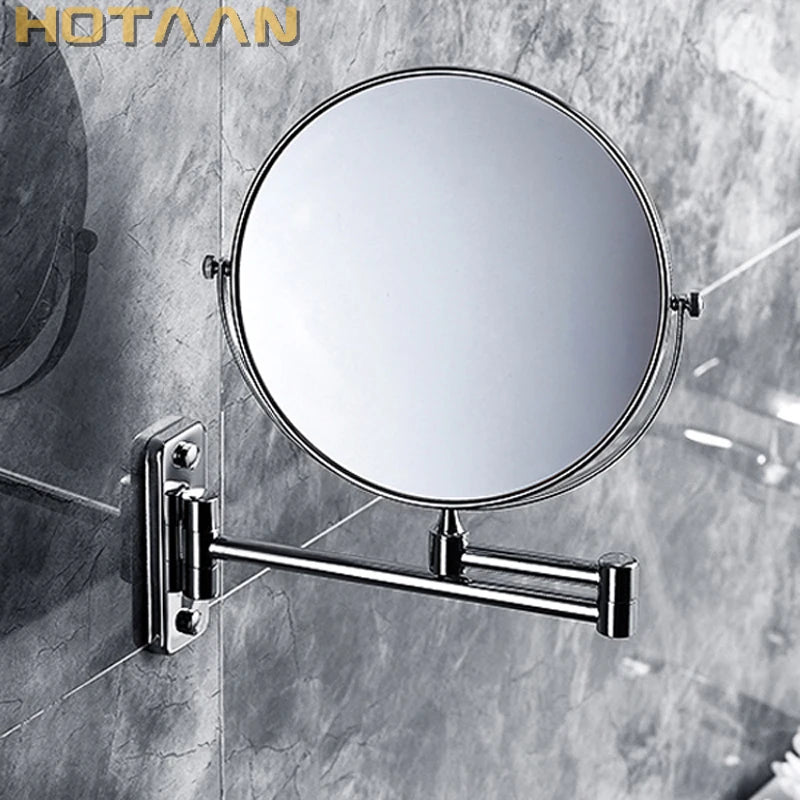 Oral Hygiene Shaving Bathroom Mirror Wall Mounted Stainless Steel 8 Inch Double Cosmetic Mirror(1:1 And 1:3) .