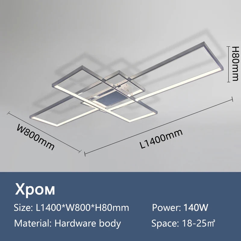 Smart Home Alexa Rectangle Aluminum Modern Led Ceiling Lights For Living Room Bedroom 85-265V White/Black Ceiling Lamp Fixtures
