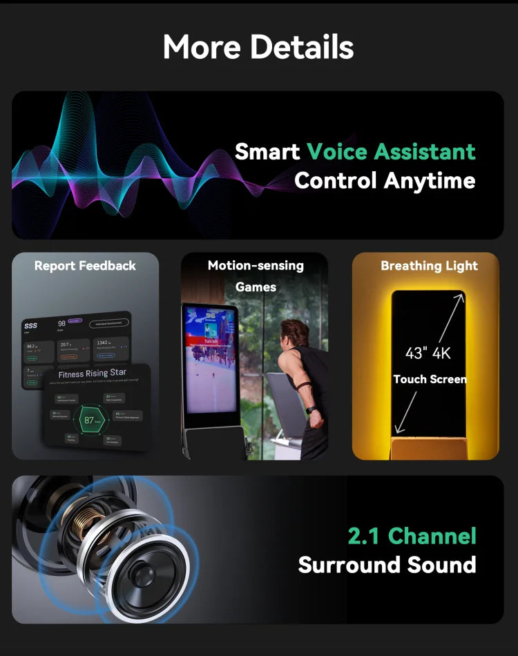 Luxury Smart Digital Gym Mirror for Home & Yacht Touch Screen & WiFi Feature Smart Beauty Mirror