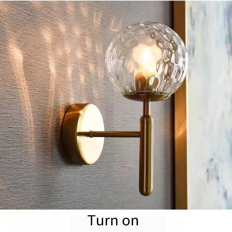 Nordic bathroom mirror front light simple glass wall lamp E14 living room bedroom modern background stair hotel aisle light