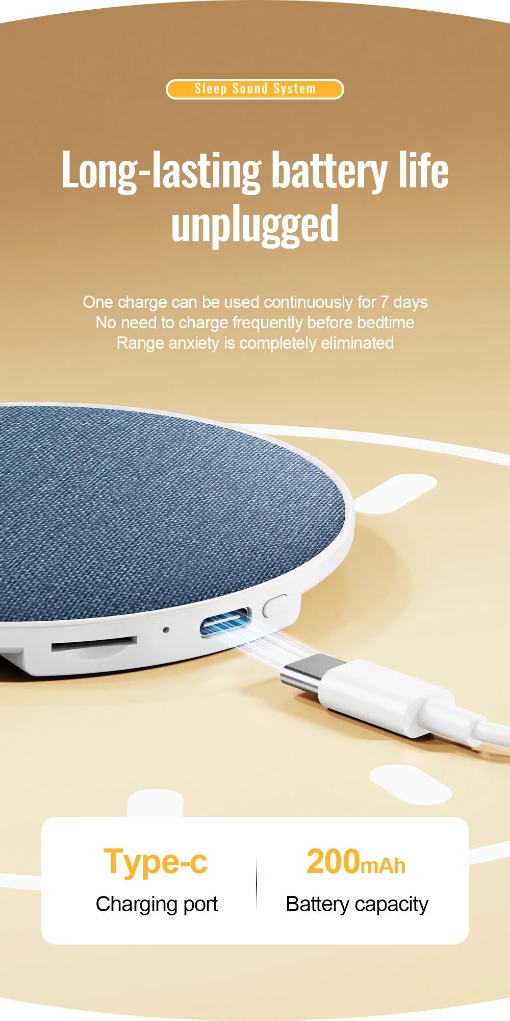 Bluetooth Speaker Wireless Bluetooth5.4 HiFi Pillow Sound Disc Sleep Decompression Support TF Card Reading Type-C Cable Charging