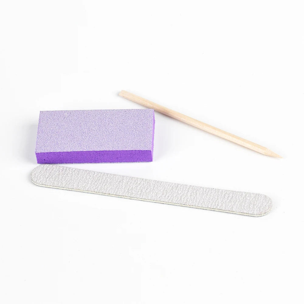 100 Sets Natural Nail Kits Disposable Manicure Kit  Salon Professional Pedicure Pedicura Nail File Set