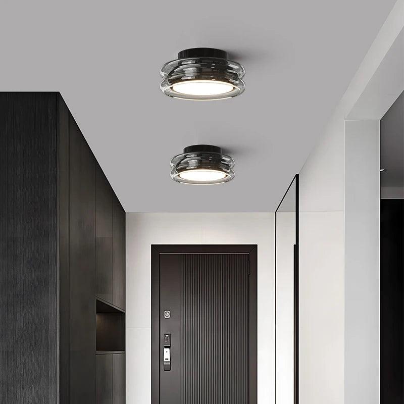 Italian Minimalist Designer Glass Ceiling Light Circular Corridor Lamp Hallway Living Room Dressing Room Lighting Decoration
