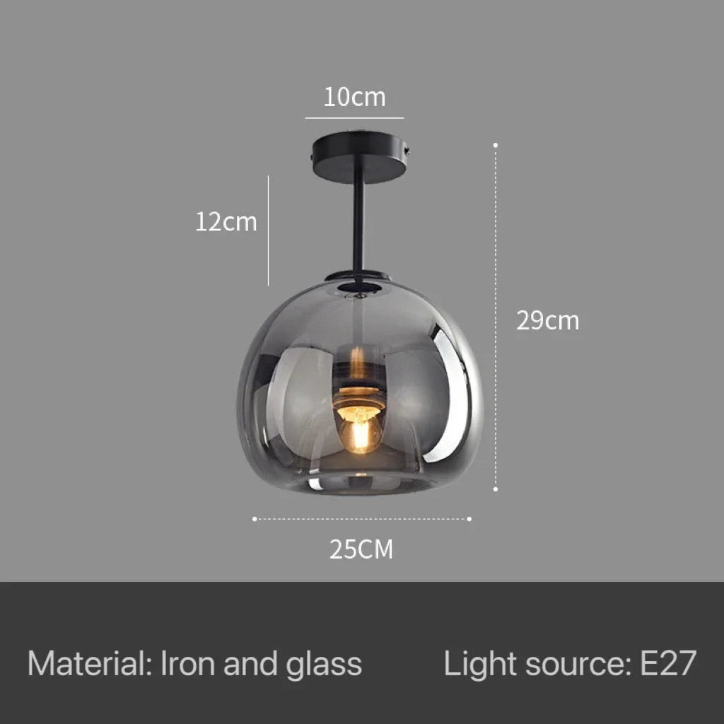 Nordic Modern Glass Ceiling Lamp Bedroom Bedside Restaurant Kitchen Bar Island  Hanging Led Chandelier Lights Indoor Lighting