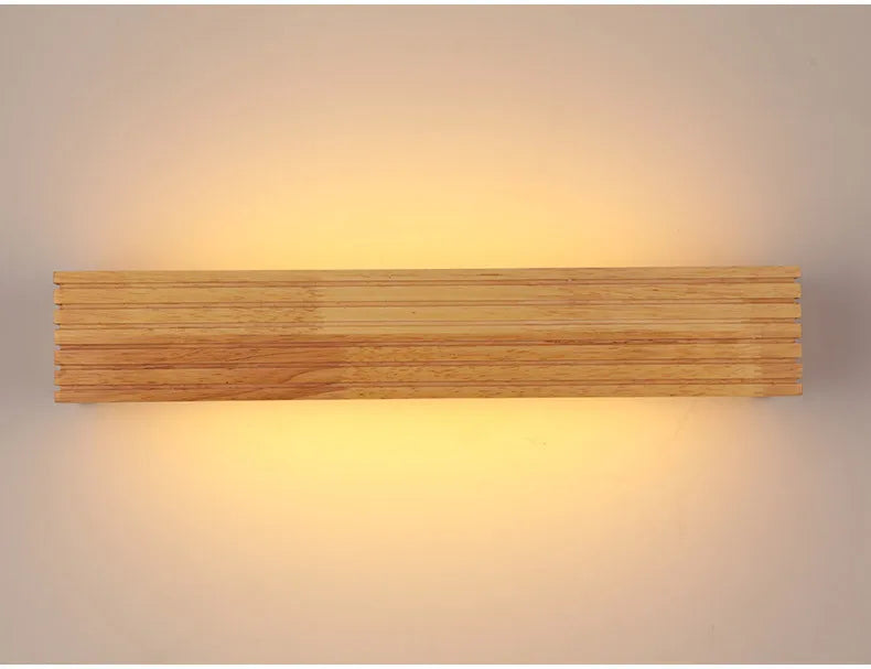 Modern Bathroom Mirror Wall Lamps Nordic Solid Wooden LED Sconce light   Linear Bedroom bedside Corridor staircase Lighting