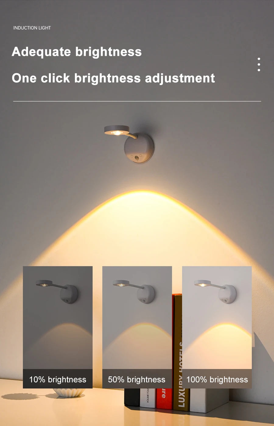 Motion Sensor Light Wireless Night Light USB LED for Kitchen Bedroom Mural Living Room Sensor Wall lamp Indoor Lighting LED USB