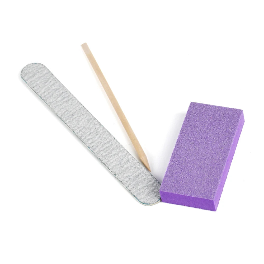 100 Sets Natural Nail Kits Disposable Manicure Kit  Salon Professional Pedicure Pedicura Nail File Set
