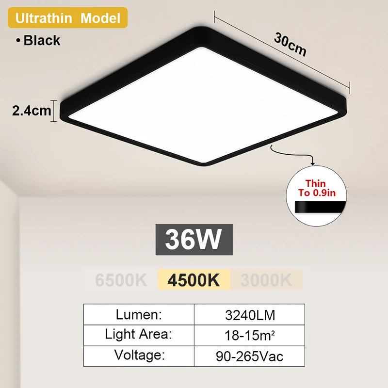23/30cm Modern LED Ceiling Light Waterproof Dustproof Triple Proof for Kitchen Bedroom Bathroom Living Room Indoor Home Lighting