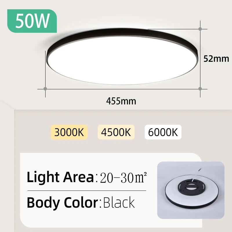 Modern Ceiling Lamp 220V Dustproof Led  Ultra-thin Ceiling Chandelier for Indoor Living Room Bedroom Decorative Ceiling Light