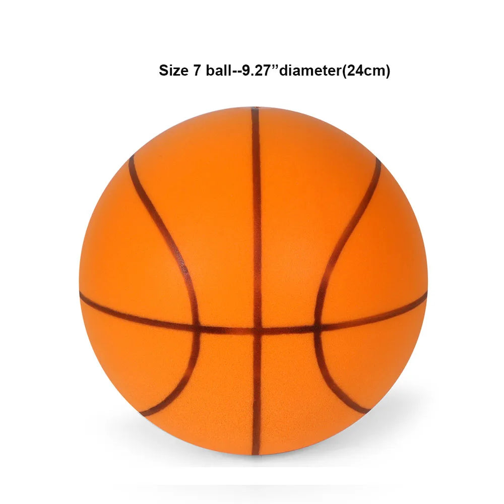 High-Density Silent Indoor Basketball, Airless PU Foam Construction for Noiseless Dribble Indoor Training Ball Size 7--29 inch