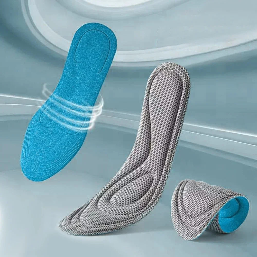 2 Pairs Memory Foam Orthopedic Insoles for Shoes Antibacterial Deodorization Sweat Absorption Insert Sport Shoes Running Pads