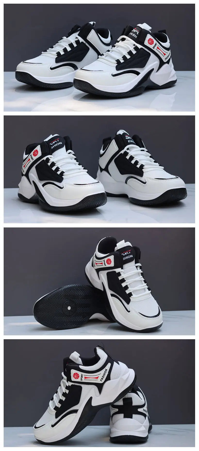 Men's Breathable Basketball Shoes Sport Outdoor Sneakers Cushioning Basketball Sneakers Men's High-top Breathable Athletic Shoes