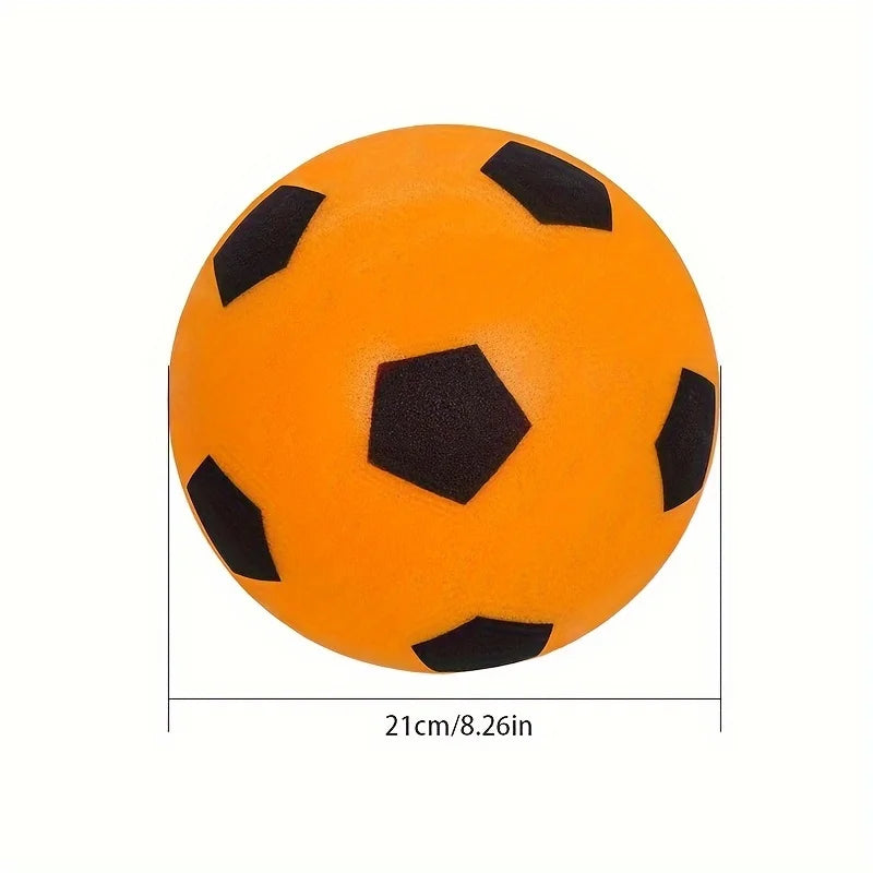 Silent 5-Size Indoor Solid Sponge Soccer Ball | Manual Sewing, Faux Leather, Mixed Color, Suitable for Adults