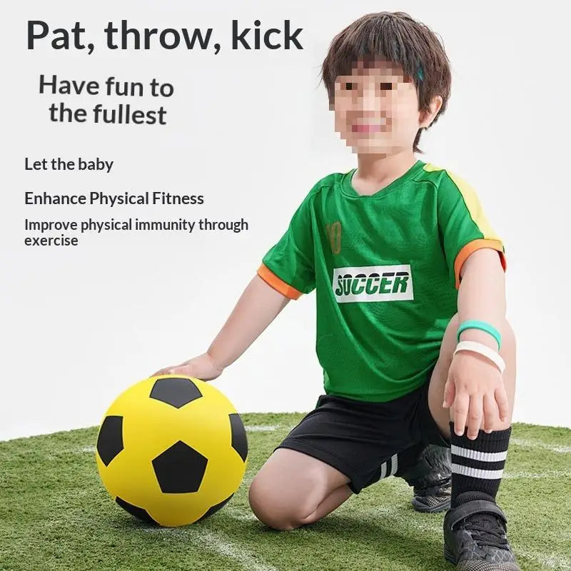1PC PU Foam Football Set - 3 Colors High-Elastic Silent Indoor Practice Ball with Net Bag for Home Skill Development