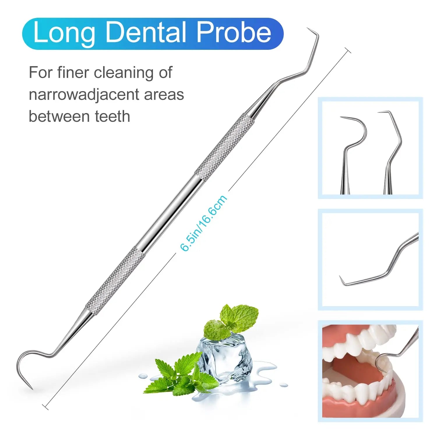 3pcs Dental Tools Dental Pick Oral Care Kit Stainless Steel Dental Hygiene Set Tooth Scraper Tartar Tweezers Mouth Mirror