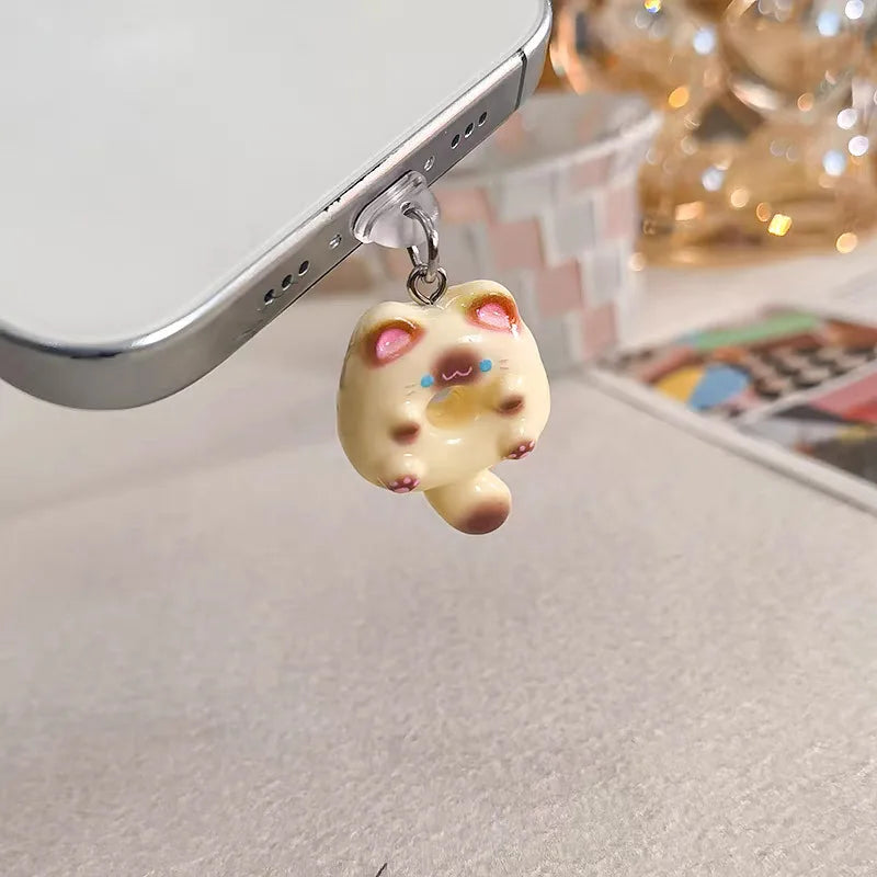 Cute Cat Cartoon Phone Dust Plug Pendant Accessory Decoration for IPhone Type-c Android Kitten Charging Port Phone Accessories