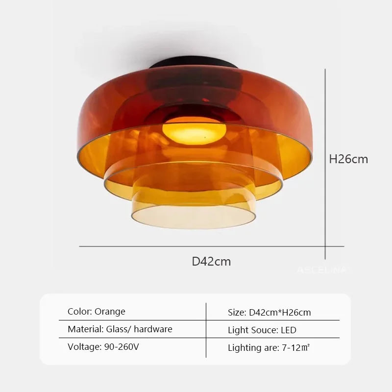 LEVELS Glass Ceiling Lamp Bedroom led Medieval Colourful lamps for Restaurant Creative Dining Room bedroom Balcony hallway Lamps