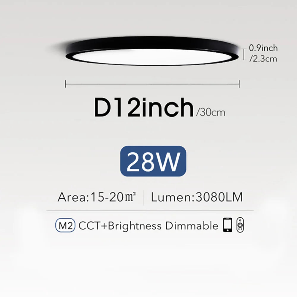 Smart Led Ceiling Light with Remote Control 3 Colors Dimmable Ceiling Lights Ultrathin Panel Lamps Bedroom Kitchen Ceiling Lamp