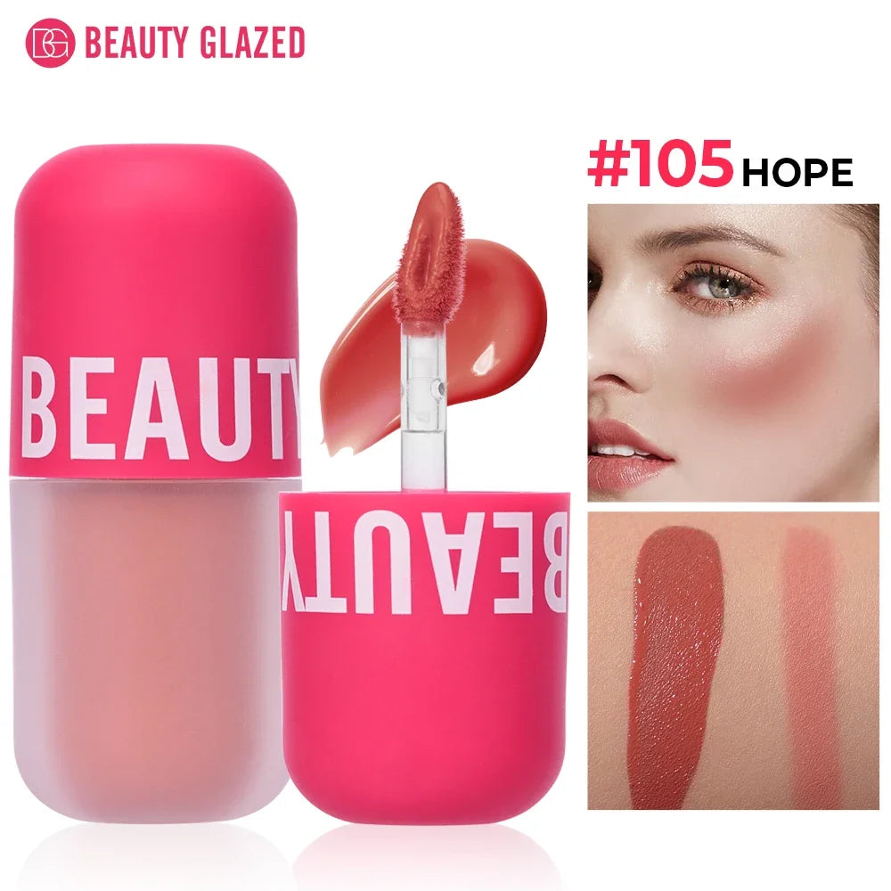 BEAUTY GLAZED 5 Colors Blush Serum Long Lasting Waterproof Natural Cheek Tint Blusher Matte Cream On Face Make Up Cosmetics