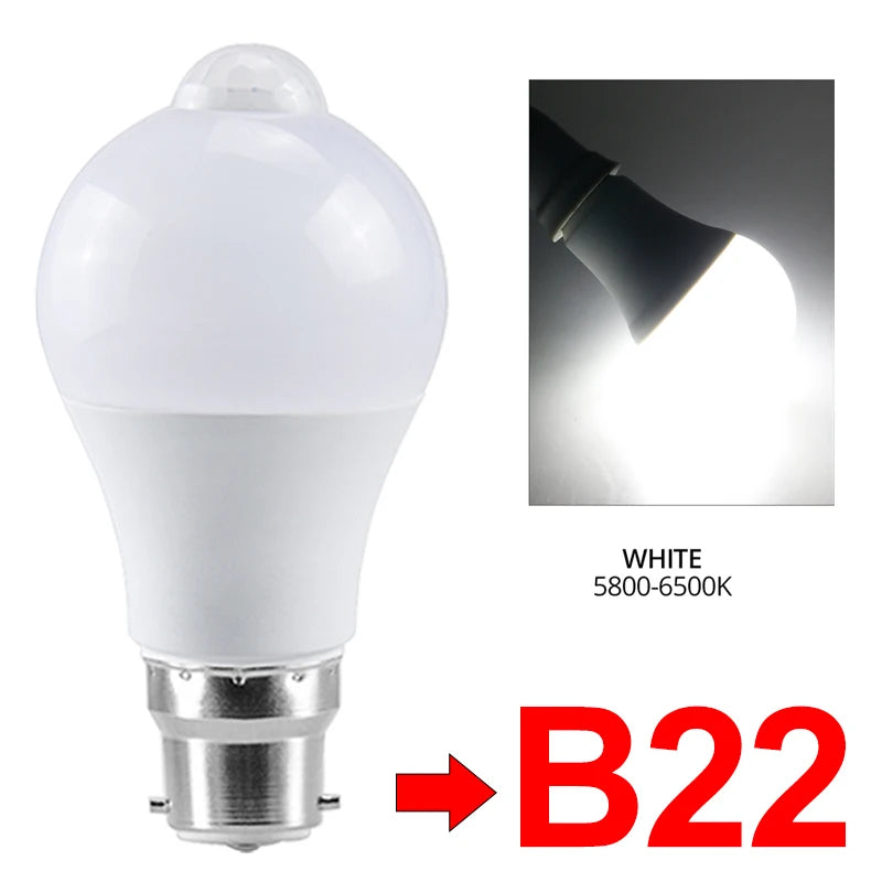 Motion Sensor Night Light Bulbs E27 B22 Motion Activated Dusk to Dawn Security Bulb Night Lamp for Garage Porch Stairs Hallway