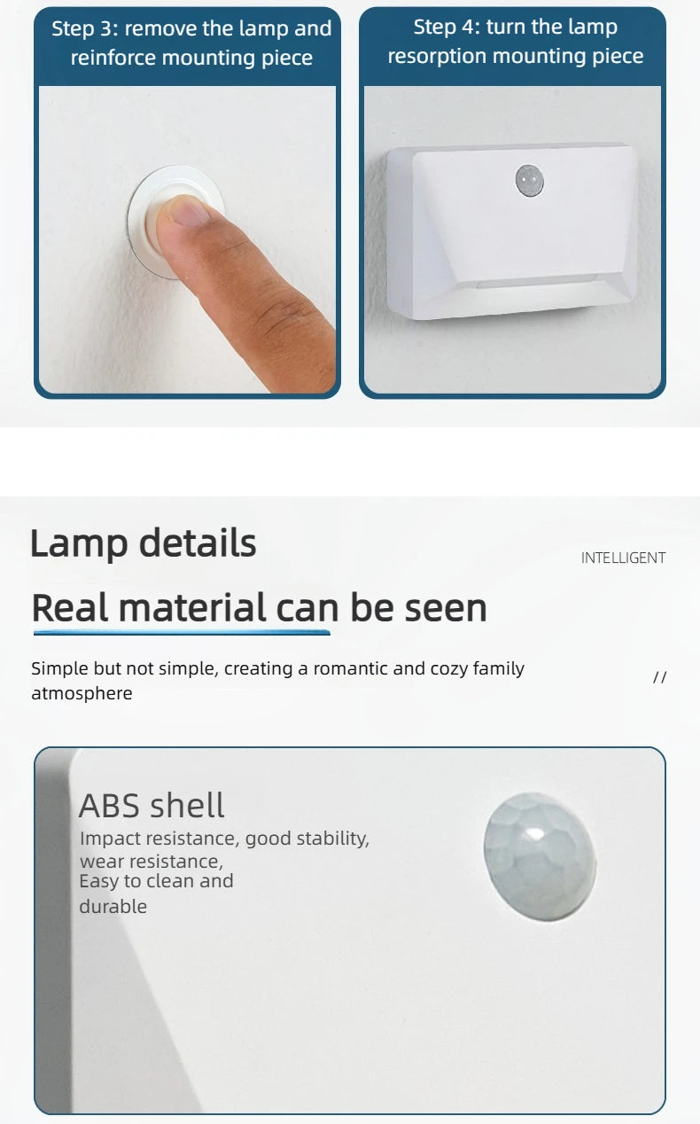Smart Motion Sensor LED Wall Light - 2200mAh USB-C Fast Charge, 3 Adjustable Brightness, Multi-Device Link for Indoor/Outdoor Security Lighting