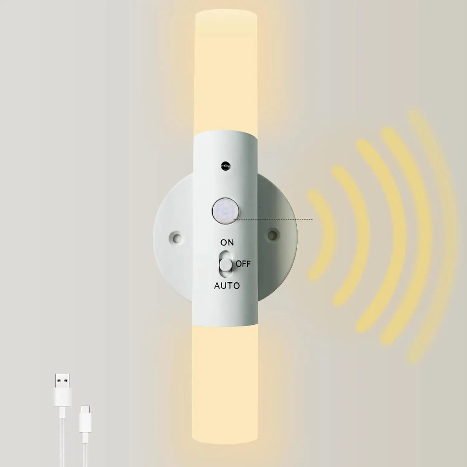 Night Light Motion Sensor Rechargeable Wireless LED Wall Lamp 360°Rotation Magnetic For Room Kitchen Stair Cabinet Lights