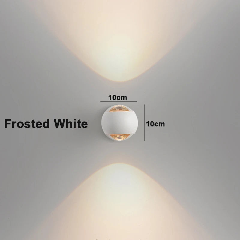 Indoor Home Decoration Sconce Light Metal Body Acrylic Lampshade Up Down Wall Lamp Modern Bedroom Reading Rotatable Spot Lustres