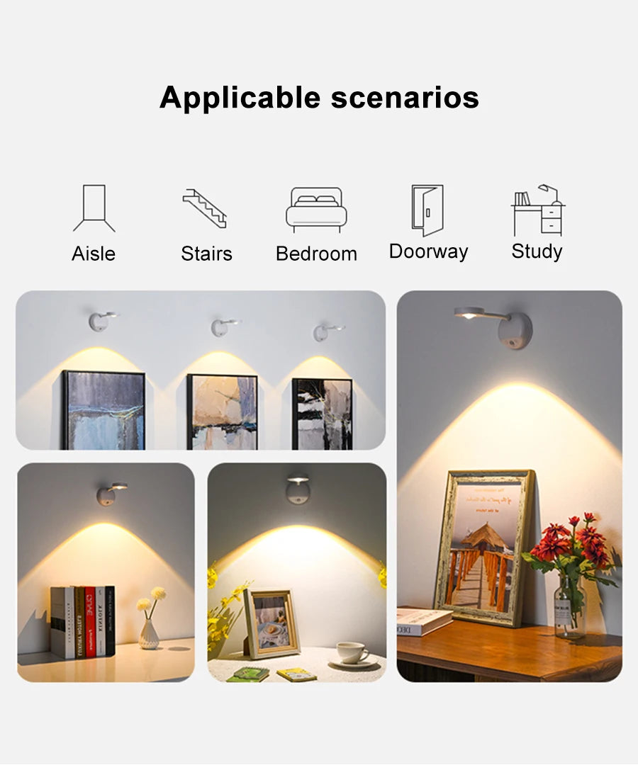 Motion Sensor Light Wireless Night Light USB LED for Kitchen Bedroom Mural Living Room Sensor Wall lamp Indoor Lighting LED USB