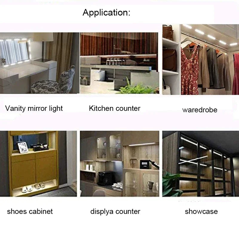 Led Vanity Mirror Lights Kit Vanity Make Up Light Dressing Table Strip Light Touch Control Dimmable Waterproof Mirror Front Lamp
