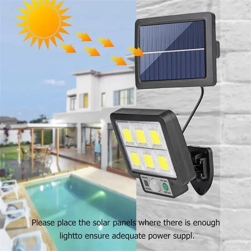 Motion Sensor Lamps Garden Street Lighting Solar Lamp LED Solar Split Wall Lamp 3 Mode Waterproof For Garage Security Wall Light