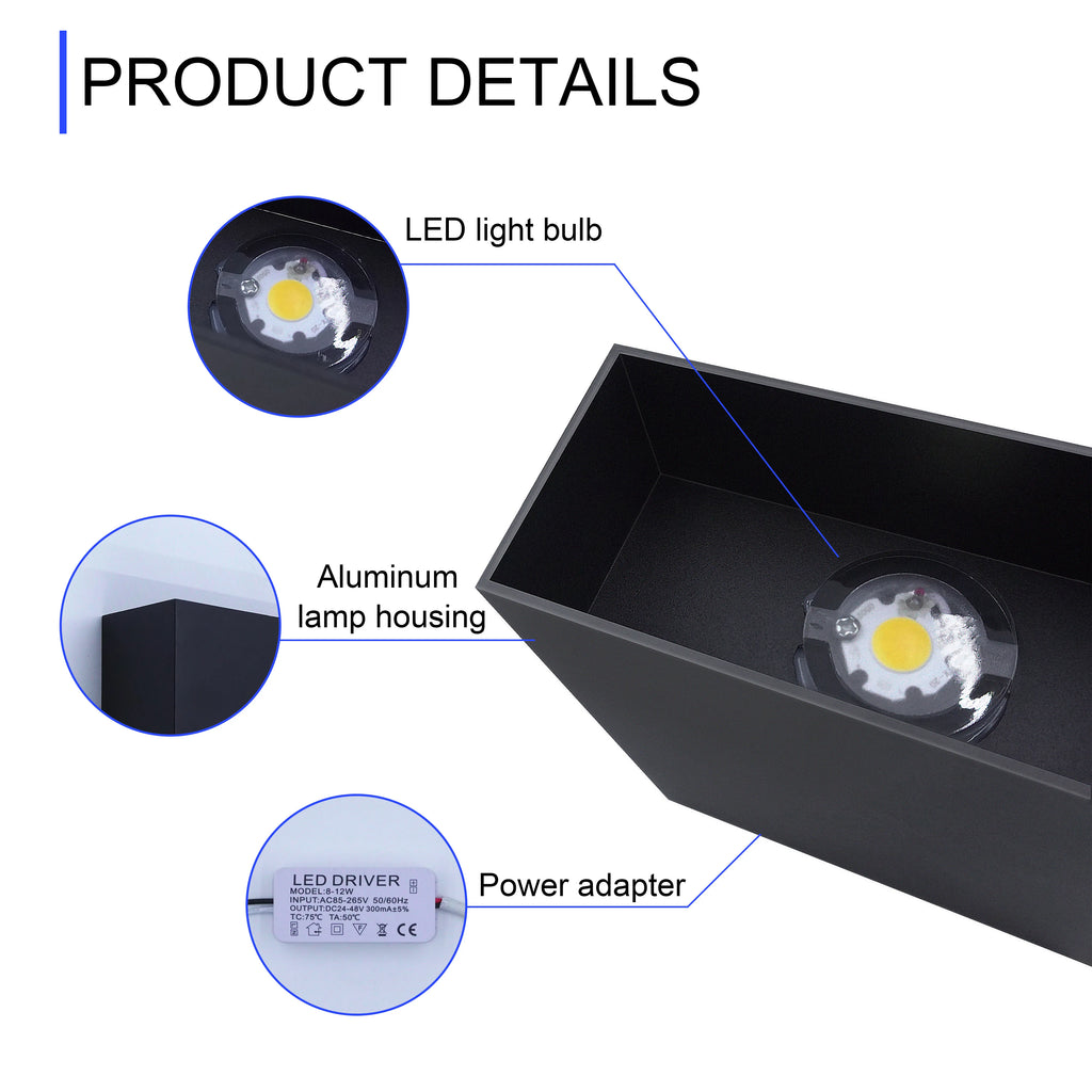 Modern LED Indoor Wall Lights 12W Up And Down Wall Mounted Lamp Living Room Corridor Bedroom Decoration Sconces