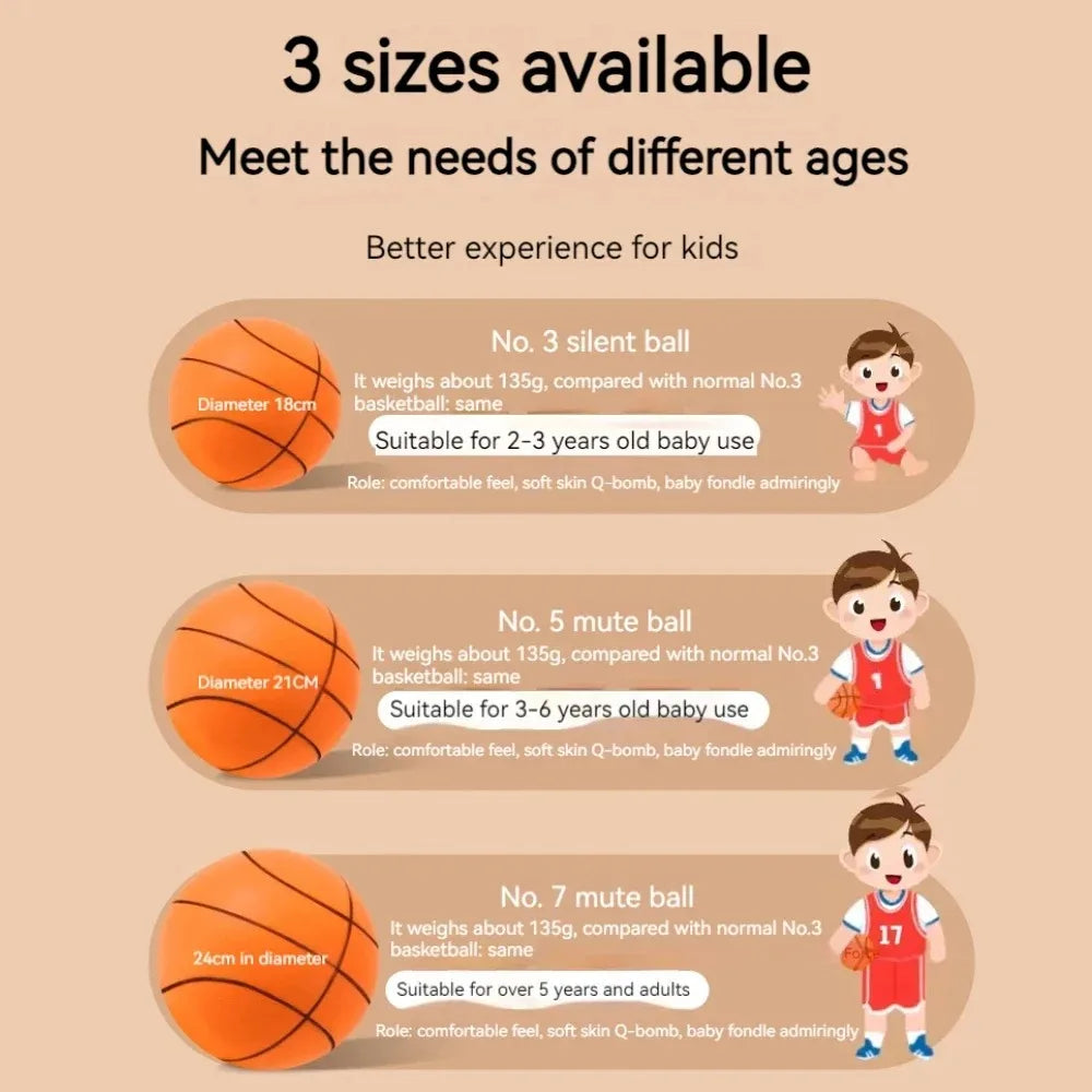 PU Foam Basketball Kids Indoor Silent Basketball Bouncing Mute No Noise Ball Bounce Squeezable Mute Bouncing Sports Basketball