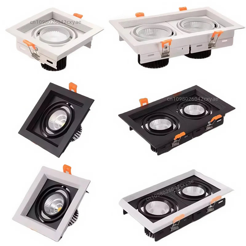 Dimmable LED downlights, COB spotlights, 10W, 20W, 30W, ceiling anti-glare, living room and kitchen indoor lighting